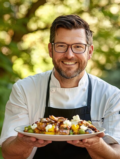 Uśmiechnięty kucharz